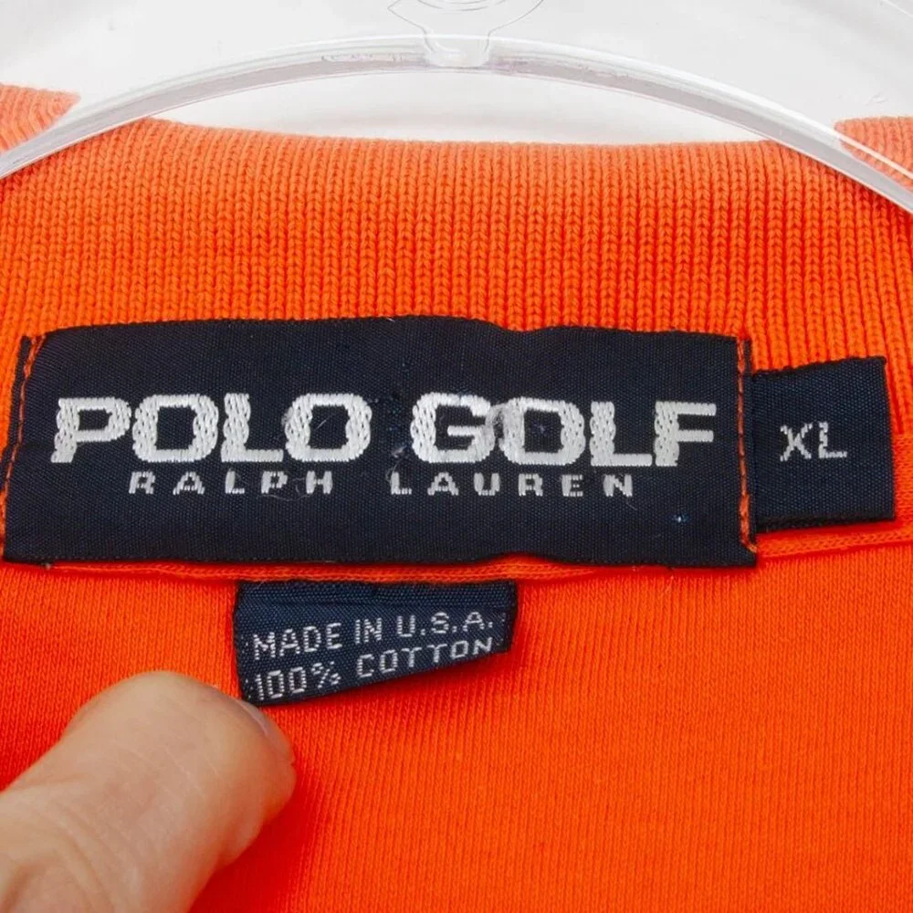 Polo‎ Golf by Ralph Lauren Mens Polo Shirt Size XL Orange Short Sleeve Preppy